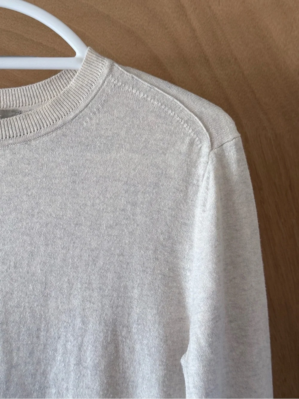 Everlane Organic Cotton Crewneck Sweater Off White Heathered Lightweight Women S